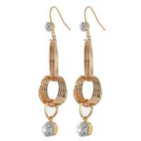 私言私语 pwords 圆舞曲 时尚环形镶水钻流苏长款耳坠 gset0191