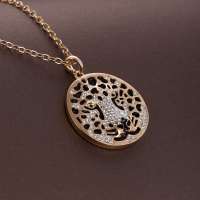 私言私语 pwords 时尚饰品 性感豹纹百搭镶钻项链 gsnt0009