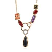 私言私语 pwords 华年锦梦 琉璃石玫瑰金炫彩短项链 gsnt0136