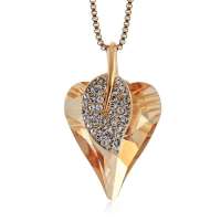 私言私语 pwords 心有灵犀 唯美心形水晶镶水钻项链 gsnt0137