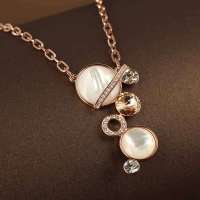 私言私语 pwords 流年拾忆 琉璃石镶水钻玫瑰金长项链 gsnt0141