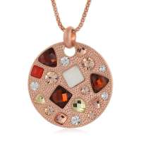 私言私语 pwords 镜花情缘 猫眼石镶水钻精致圆形项链 gsnt0152