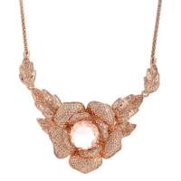 私言私语 pwords 花姿绰约 琉璃石花朵镶水钻优雅项链 gsnt0179