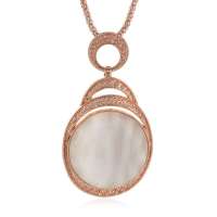 私言私语 pwords 冰清玉洁 复古圆形猫眼石镶水钻项链 gsnt0163