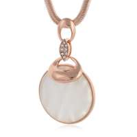 私言私语 pwords 月圆花好 玫瑰金镶猫眼石圆形项链 gsnt0164