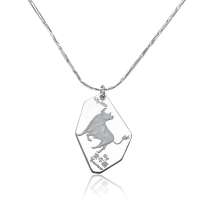 千金一诺 银饰 千足银 纯银吊坠 十二星座 金牛座