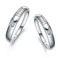 千金一诺 925银饰 情侣戒 鱼骨情侣戒 戒指 19#