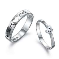 千金一诺 925银饰 银戒指 情侣戒 无尽的爱情侣戒指 11#