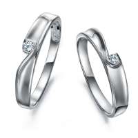 千金一诺 925银饰 情侣戒 真爱永恒情侣戒 14#