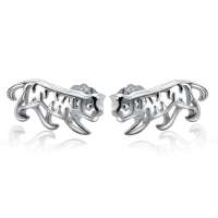 千金一诺 925银饰 银饰 银耳钉 野性豹子耳钉
