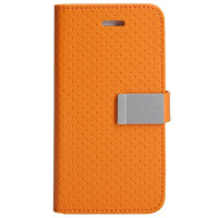 卡登仕(CAPDASE)IPHONE5双重纯点皮套左右开(橙/灰)