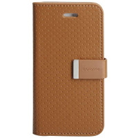 卡登仕(CAPDASE)IPHONE5双重纯点皮套左右开(棕/深灰)