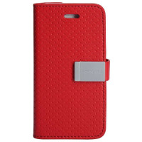 卡登仕(CAPDASE)IPHONE5双重纯点皮套左右开(红/灰)