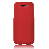 倍思(BASEUS)IPHONE5雅格斜纹皮套上下开(红色)
