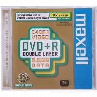 麦克赛尔刻录盘片DVD+R 8.5G单面双层光盘(1*5片)厚盒