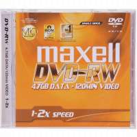 麦克赛尔刻录盘片DVD-RW 2X单片装可擦写光盘(1*5)