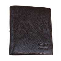 七匹狼septwolves男士牛皮两折竖款钱包3A04887-深啡