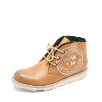 TEENMIX/天美意秋季驼色疯马皮/黑色牛猄皮男靴1515-3深驼38