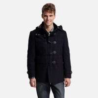 FARINO法雷诺 2012秋冬 商务深蓝色牛角扣加厚保暖羊毛大衣 BC-2B07深蓝54