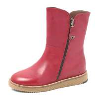 TATA/他她2012冬季红色牛皮女皮靴Y4081D红色34