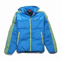 adidas阿迪达斯12年新款男子三条纹羽绒茄克W54184蓝色L