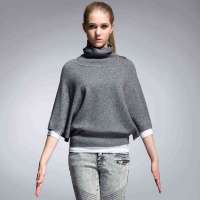 sdeer圣迪奥专柜正品斗篷款蝙蝠宽松毛衣2383551灰/67(M)