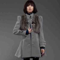 sdeer圣迪奥专柜正品两件套耸肩裙摆大衣1481843浅湖蓝/43(S)