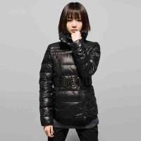 sdeer圣迪奥专柜正品隐藏帽斜襟系带羽绒服1482445黑色/91(M)