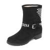 BELLE/百丽2012冬季黑色羊绒女皮靴 3ZI65D黑色36