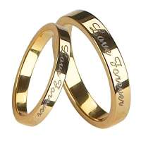 汤斯敦TUNGSTEN 钨金戒指情侣对戒  永恒之恋J112love金色情侣戒指