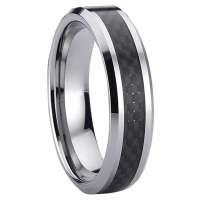 汤斯敦(TUNGSETN)钨金戒指 镶碳纤维 欧美宫廷复古J358女戒(宽5MM)