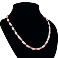 汤斯敦TUNGSTEN 钛项链 抗疲劳防辐射 镶高能锗 女士能量项链N040粉红