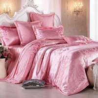 堂皇家纺/TEVEL 仿丝棉提花粉色绣花婚庆多件套床品 圆舞池六件套(粉)200*180