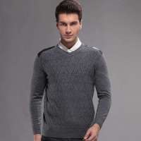 柒牌 男装时尚羊毛衫V领毛衣E99Y600483 (灰色/170)