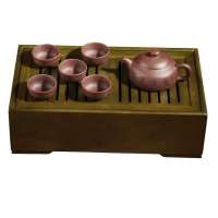 汉典正品紫砂-富贵天香茶具套装-含茶盘(工艺礼品,家居商务办公礼品)