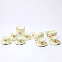 真如  红运芍药新月16入功夫半组陶瓷茶具（工艺礼品，家居装饰商务办公礼品）