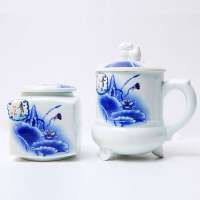 真如  和谐一言九鼎茶杯茶叶罐组(B)(工艺礼品,家居装饰商务办公礼品)