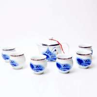 真如  和谐富贵7入茶壶组陶瓷茶具(工艺礼品,家居装饰商务办公礼品)