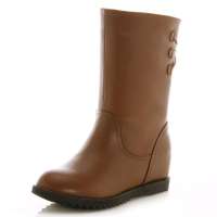 皮尔世绅新品别致金属链扣头层牛皮内增马丁靴A929050红棕37码