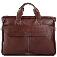 米莱恩 MILRY 头层牛皮男士大包 商务休闲时尚款 真皮公文包 牛皮电脑包 咖啡色手提包 GCP0009-2