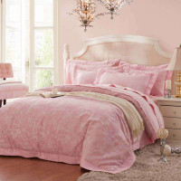 贝德罗奢华绣花大提花四件套卡蜜拉(粉)1.5m