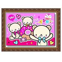 舞动色彩DIY数字油画20*30CM 三只熊