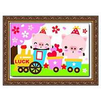 舞动色彩DIY数字油画20*30CM 幸福的列车