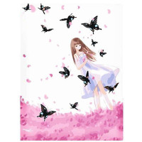 舞动色彩DIY数字油画30*40CM 蝴蝶纷飞