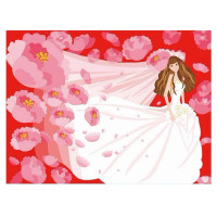 舞动色彩DIY数字油画40*50CM 牡丹新娘