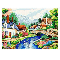 舞动色彩DIY数字油画40*50CM 宁静山村