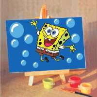 舞动色彩DIY数字油画10*15CM 海绵宝宝的拥抱