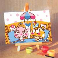 舞动色彩DIY数字油画10*15CM 蘑菇点点