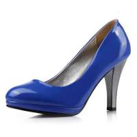 Caerphilly卡芙琳百搭防水台高跟女式鞋女鞋单鞋子CL901 蓝色38