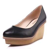 Caerphilly卡芙琳时尚松糕厚底坡跟女式单鞋婚鞋CLD278-6 黑色34